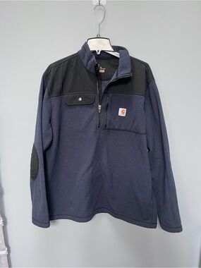 Carhartt Navy Fleece Pullover with Black Yoke